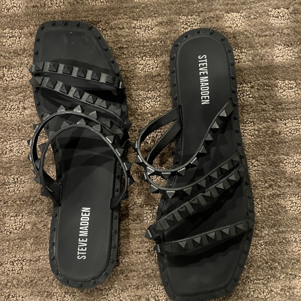 Steve Madden Black Studded Women's Sandals